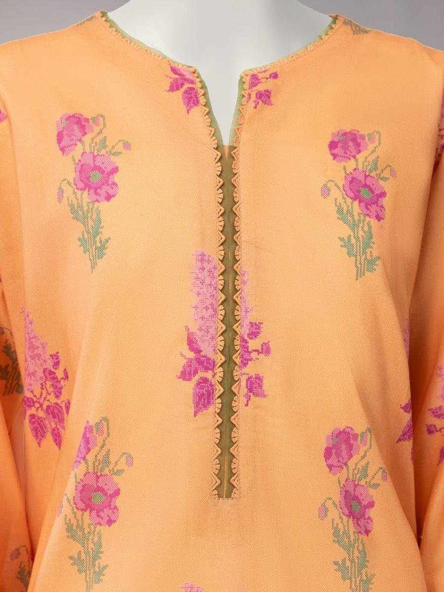 multicolor lawn embroidered unstitched 2pc